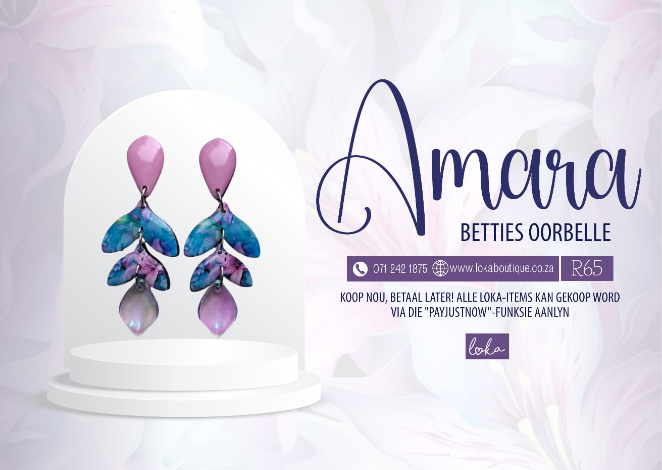 Amara – Betties Oorbelle – Print Pienk