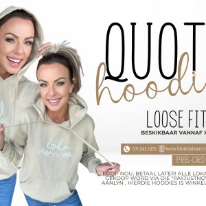 Quoted Hoodie - Beidge (Loose Fit)