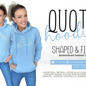 Quoted Hoodie - Lig Blou (Fitted)