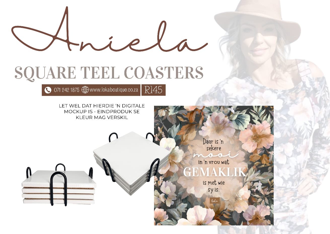 Aniela Teel Coasters - Vierkantig