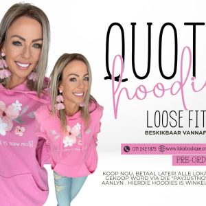Hoodie Pienk - Loose Fit (Blom waar jy geplant is)