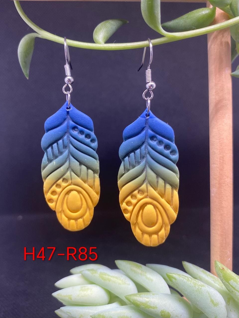 Handgemaakte Klei Oorbelle H47