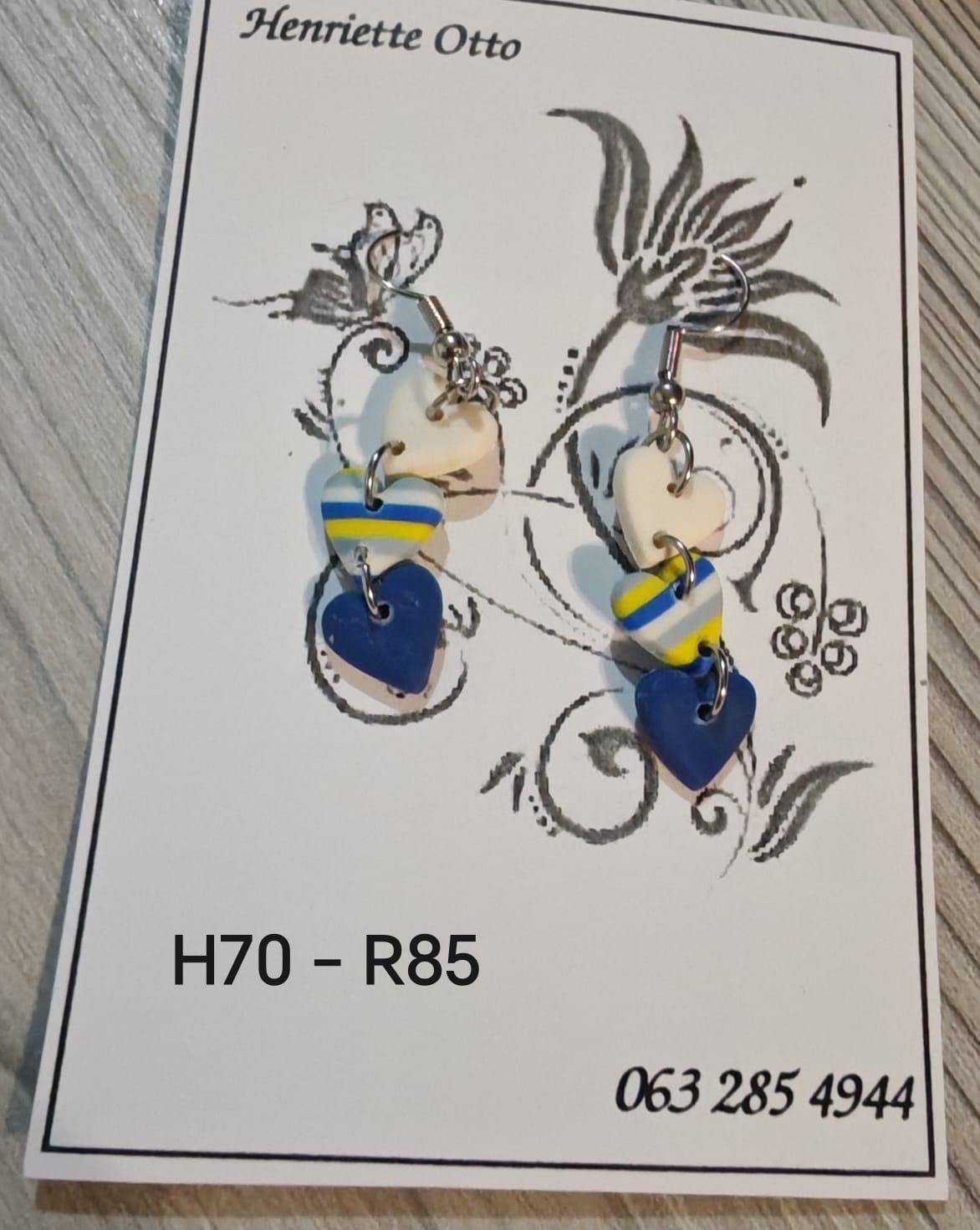Handgemaakte Klei Oorbelle H70