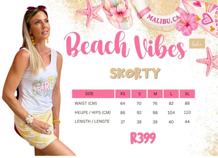 Beach Vibes Skorty Pers